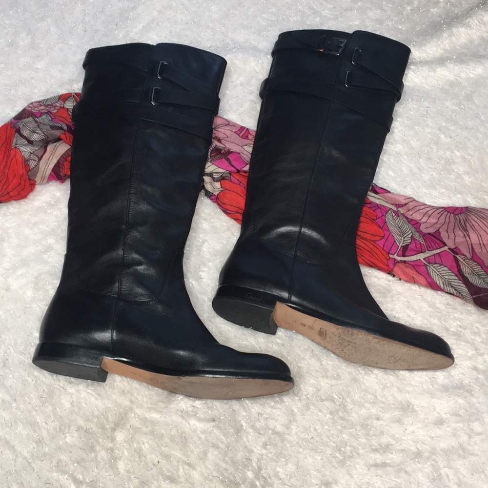 COACH tall boot black 8.5 Knee high
